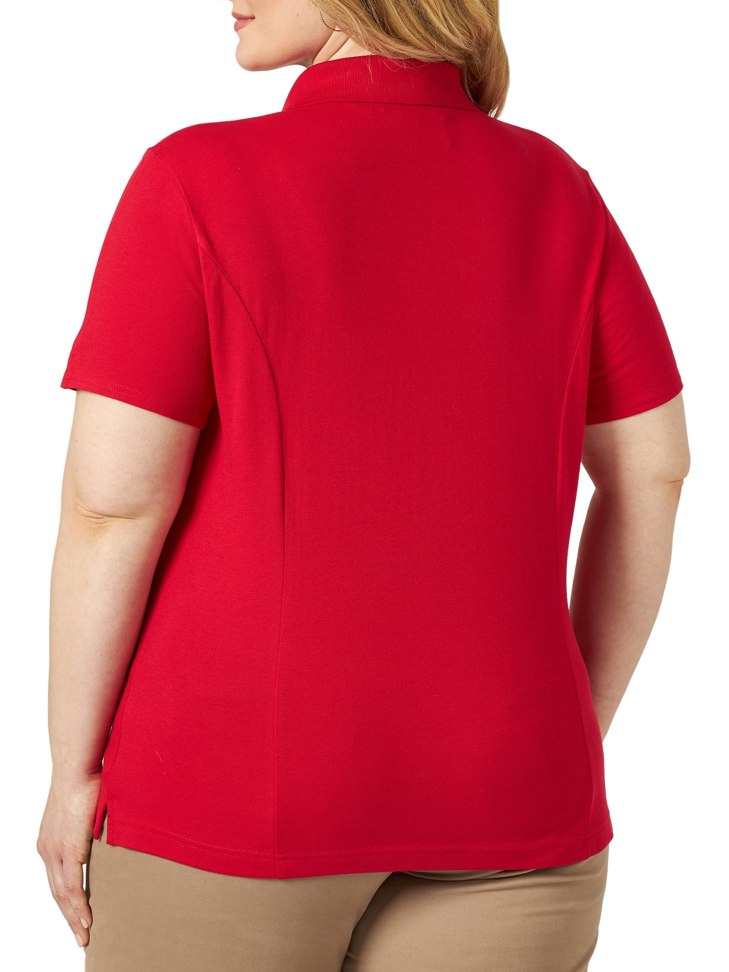 Lee Riders Women's Plus Size Short Sleeve Knit Everyday Essential Polo Shirt