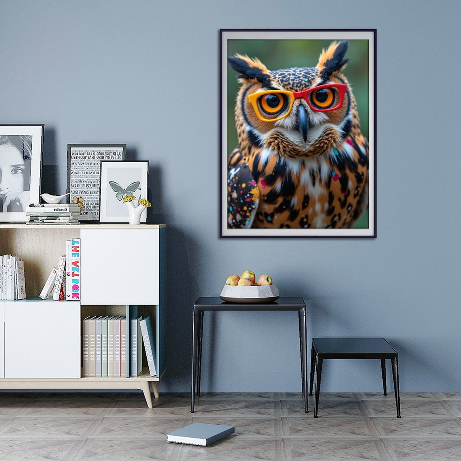 Diamond Art Kit for Adults, Owl Wearing Colorful Glasses Diamond Painting for Adults Beginners, 5D DIY Diamond Art Painting Kits, Colorful Diamond Painting Craft for Home Decor 12x16