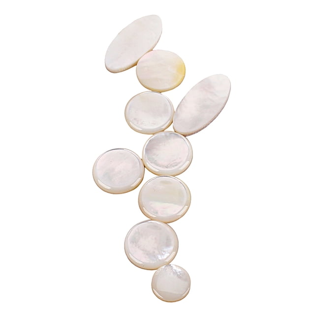 Shisuyan 9pcs/set Alto Tenor Soprano Saxophone Sax Pearl Shell Key Buttons Inlays Accessories (White)