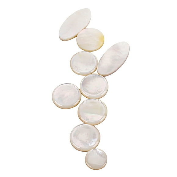 BRIGHTFUFU 9 unids / set saxofón soprano alto tenor saxofón perla tecla botones incrustaciones accesorios (blanco)