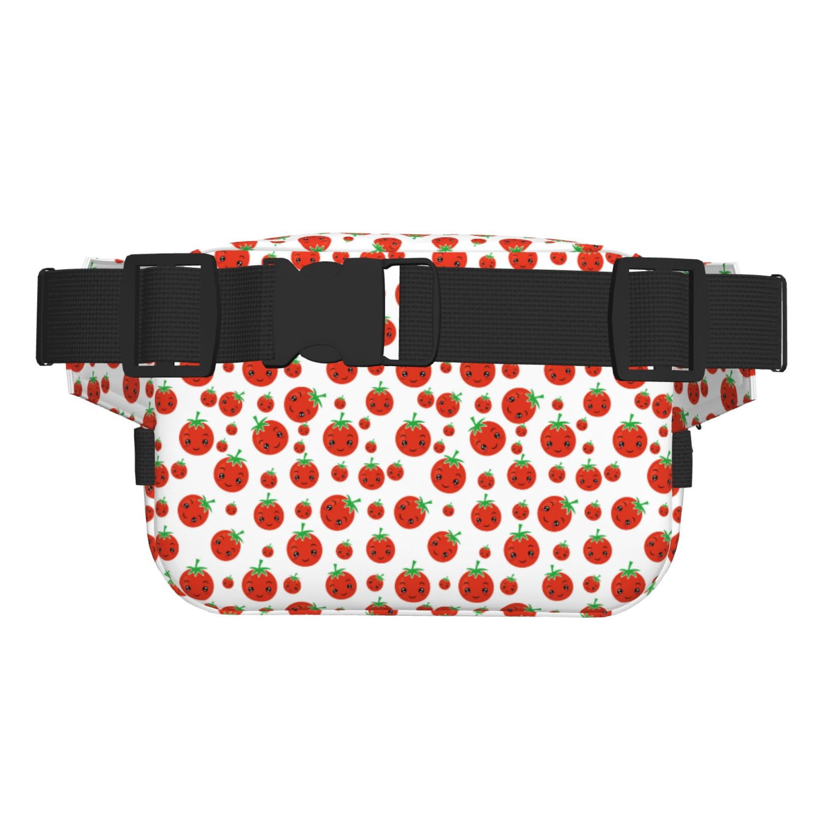 Picia Hand Drawn Tomatoes Print Square Double-Layer Waist Bag Mini Adjustable Waist Belt Bag Exercise Running Travel Hiking