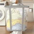 thumbnail image 3 of Nylon Mesh Laundry Basket Large Capacity Portable Dirty Clothes Organizer Breathable Foldable Wall Mounted Clothes Basket, 3 of 9