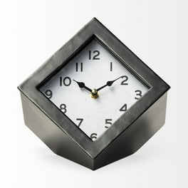Black Metal Cube Desk Table Clock Black Metal Cube Desk Table Clock