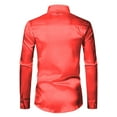 thumbnail image 6 of Wyobmus Men's Satin Dress Shirt Shiny Silk Long Sleeve Button Down Shirts Fancy Party Prom Shirt Slim Fit Casual Shirt Red, 6 of 7