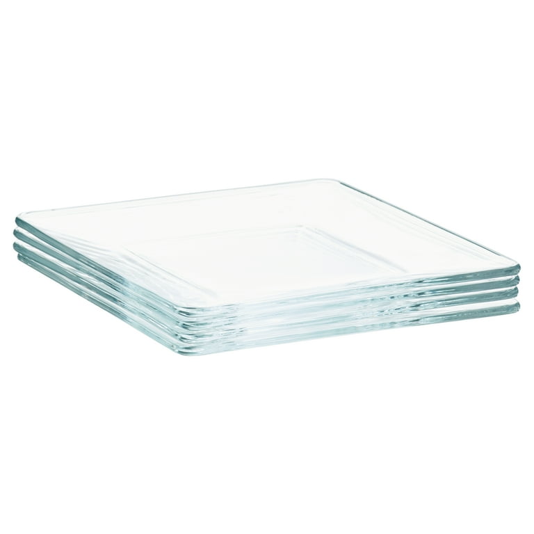 Mainstays 12-Piece Square Clear Glass Dinnerware Set