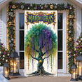 thumbnail image 5 of Colorful Mardi Gras Banner Purple Green Gold Carnival Display Curly Vines Star Decor Festival Backdrop for Mardi Gras Celebration Carnival Party Festival Decor, 5 of 9