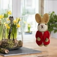 thumbnail image 4 of ADruer Easter Bunny Wool Felted Bunny, Easter Decorations, Bunny Stuffed Animal, Cute Handcraft Felted Animal Figurine for Spring Easter Decor Gifts Easter Egg Stuffer (Red), 4 of 4