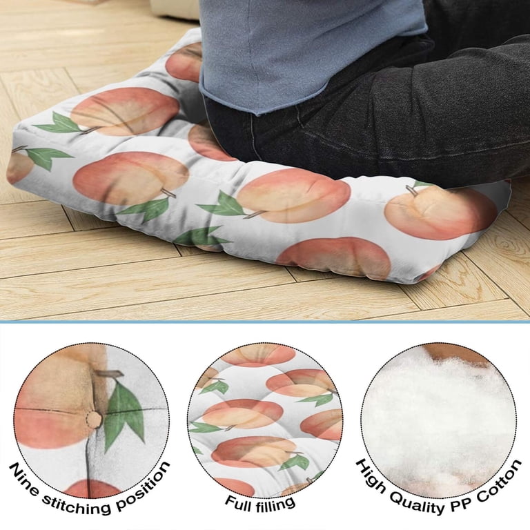 Peach Meditation Pillow 22x22 Inch Large Floor Cushion Soft Dutch