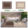 thumbnail image 2 of DEORAB 10'x14'Outdoor Rugs Waterproof Reversible Plastic Carpet Camping Patio Outside Mat,Coffee & Brown, 2 of 7