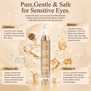 Jtopyrt 6% Caffeine Eye Cream for Dark Circles and Puffiness Travel-Friendly for All Skin Type