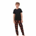 thumbnail image 5 of Odeerbi Matching Family Halloween Pajamas Sets Halloween Printed Family Outfits Sets 2025 Casual Short Sleeve Top with Bottom Home Wear Loungewear Sleepwear Jammies for Kids, 5 of 6