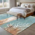 thumbnail image 4 of Coastal Sea Horse Area Rugs 8'x10', Washable Small Throw Rugs for Living Room Patio, Summer Coral Ocean Vintage Wood Indoor Outdoor Rug Non-Slip Low Pile Carpet Runner Reversible Floor Mats, 4 of 8
