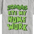thumbnail image 3 of Instant Message - Zombies Ate My Homework - Toddler & Youth Short Sleeve Graphic T-Shirt, 3 of 6