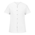 thumbnail image 4 of Besolor Mens Cotton Linen Button down Shirts Vintage Short Sleeve Summer Shirts Casual Loose Beach Vacation Tops, 4 of 6