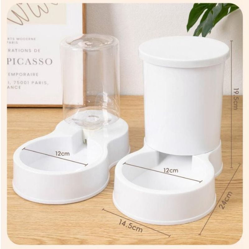 800mL Pet Automatic Feeder Large Capacity 2 Styles Cat Dog Water Dispenser Feeder Set 4 Colors Plastic Pet Integrated Food Bowl