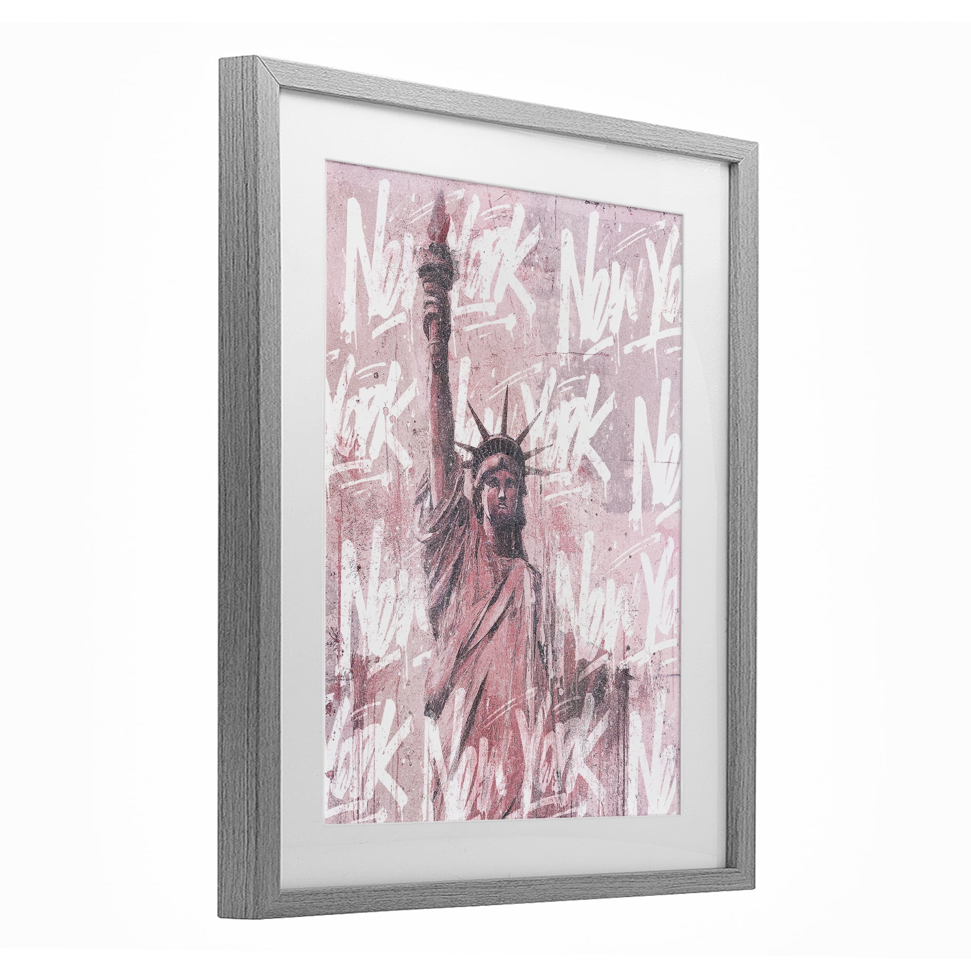 Stupell Industries Sparkle Of The City Statue Gray Framed Print Under Glass, design by Svetlana Aleynikova