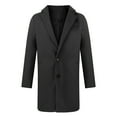 thumbnail image 2 of DPTALR Men's Winter Mid-length Suit Collar Single-breasted Solid Color Coat Jacket, 2 of 6