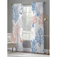 thumbnail image 3 of Summer Watercolor Sheer Curtains 108 Inch Long 2 Panels, Red Blue Coral Seashell Nautical Vintage Light Filtering Rod Pocket Curtains, Sheer Voile Drapes for Living Room Bedroom, 52"x108", 3 of 8