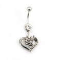 thumbnail image 1 of Belly Button Ring with Heart and Flower Design 14g, 1 of 3