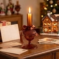 thumbnail image 5 of Glass Pinecone Candle Holder Decorative Candle Stand for Christmas Fall Thanksgiving Table Centerpiece Mantel Fireplace Dining Room Home Decor, 5 of 6