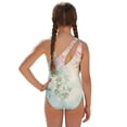 thumbnail image 3 of Xoenoiee Watercolor Leaves Pattern Girls One Piece Swimsuits Swimwear with Cover Up Skirt, Summer Outfits Beach Bathing Suit with Adjustable Straps, Size 7-8 Years, 3 of 7