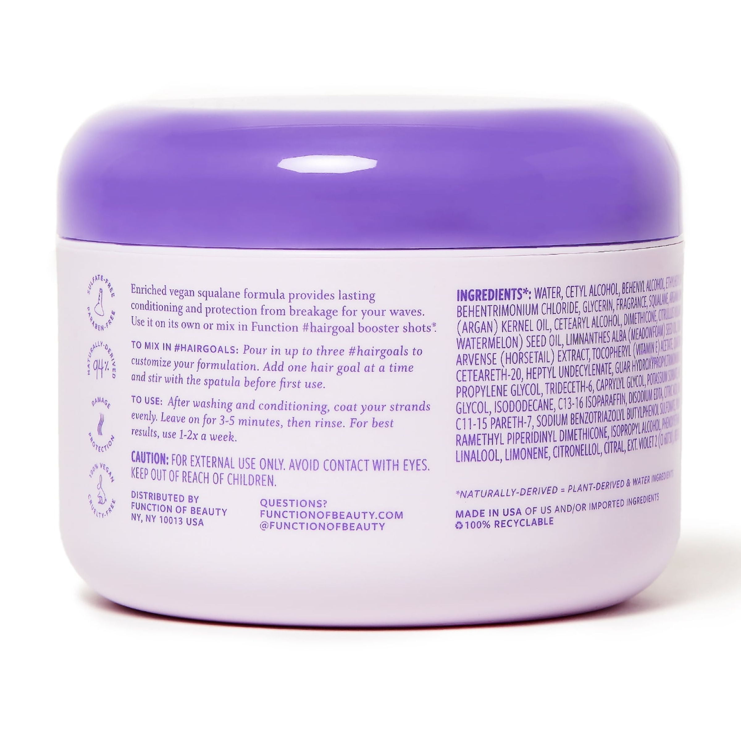 Function of Beauty Wavy Hair Mask Base with Vegan Squalene, 6.5 fl oz