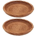 thumbnail image 1 of 2 Pack Rattan Woven Storage Basket,Bread Basket Display Basket Fruit Candy Cake Tray,for Keys,Wallet,Cell Phone(7.5Inch), 1 of 8