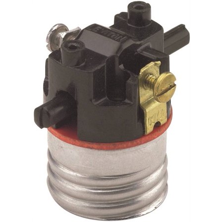 Leviton 7080-M Metal Shell Lampholder Interior Only ON-OFF Push-Through Operator