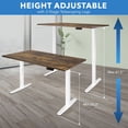 thumbnail image 2 of Mount-It! Electric Sit-Stand Desk with 55" Desktop, Ergonomic, White Frame, Oak Brown, 2 of 10