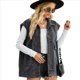 thumbnail image 3 of Chaleco Vaquero Vintage para Mujer, de Gran Tamaño, con Botones y Botones. Negro y Gris M, 3 of 9