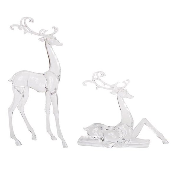 Melrose International 61320 Deer Figurines - Set of 2