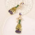 thumbnail image 2 of Mardi Gras Champagne Bottle  Dangle Earrings Party parade Trendy Female  jewelry Ball masquerade Fat Tuesday Carnival, 2 of 2