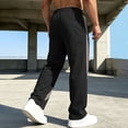 thumbnail image 4 of Joggers for Men Color Block Loose Fit Casual Elastic Waist Drawstring Pants Outdoor Straight Leg Fitness Pants Solid Color Lounge Joggers with Pockets, 4 of 6