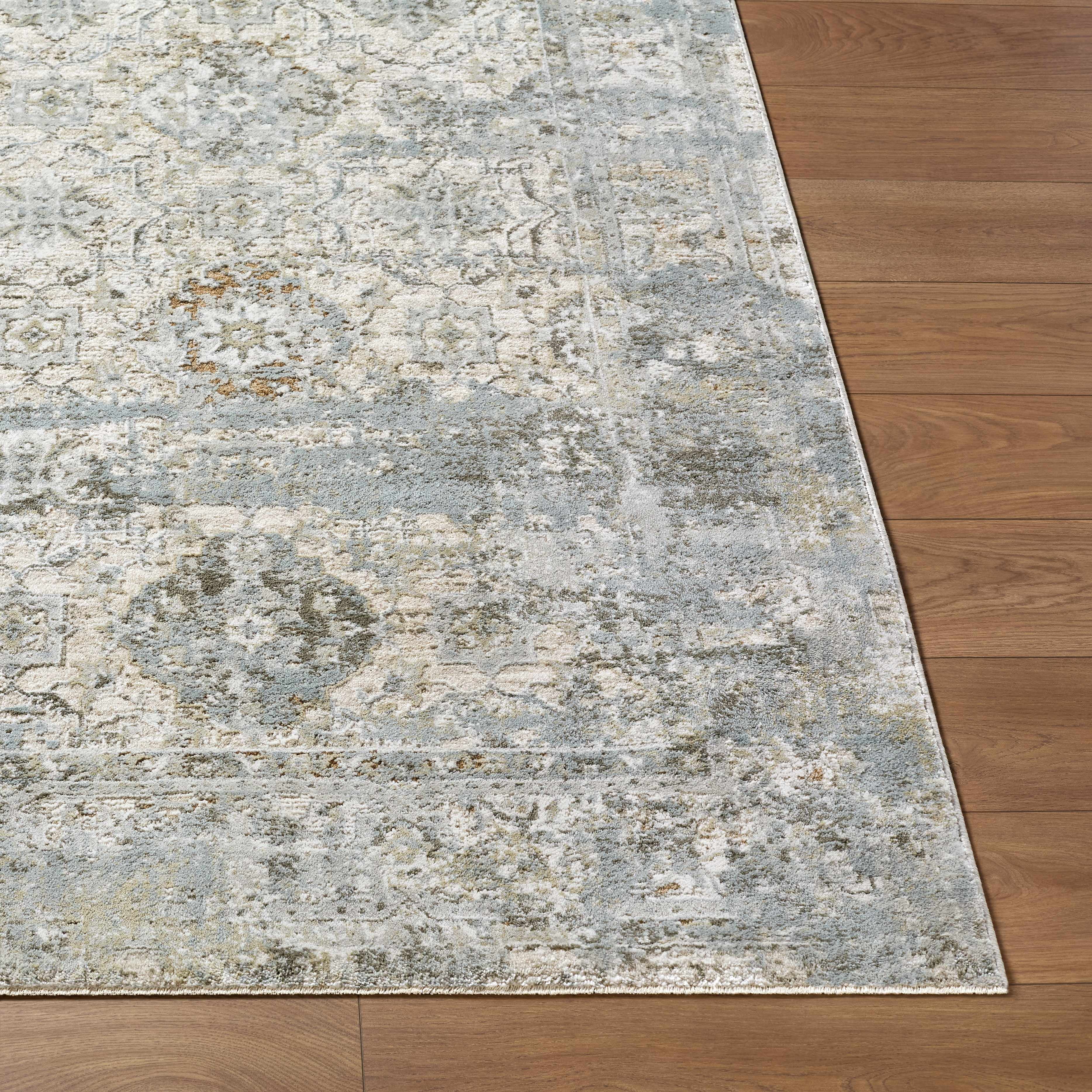 Hauteloom Njema Living Room, Bedroom Area Rug - Traditional - LightGray, Charcoal, Cream - 7'10" x 10'2"