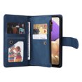 thumbnail image 4 of Allytech Wallet Case for Samsung Galaxy A32 5G 6.5-inch Phone (Not fit A32 4G) - Folio Flip Cover Kickstand Multiple Cards Holders Cash Pocket Zipper Wallet Case with Hand Wrist Shoulder Strap - Blue, 4 of 6