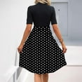 thumbnail image 4 of FDGIU Vintage A-Line Skirt - Women's High Waist Pleated Midi Skirt with Pockets (Polka Dot, Rockabilly Style), 4 of 6