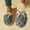 Gray, variant on Women Bubble Fuzzy Satin Bow Ribbed Trim Closed Toe Slippers Soft Plush Warm Indoor House Slides Gray 4-5