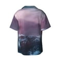 thumbnail image 2 of Fotbe lighthouse Waves Torrential Rain print Short Sleeve Button Down Shirts for Men Casual Summer Beach Wrinkle Free Shirt-Medium, 2 of 7