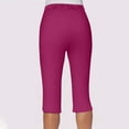 thumbnail image 5 of Capri Pants for Women Summer Casual Dressy Yoga Capris High Waisted Side Slit Pull On Capri Leggings with Pockets, 5 of 7