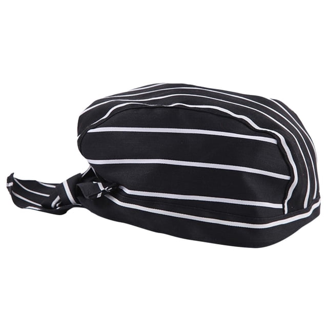 Gorro de Chefs Unisex profesion Cocina Catering Sombrero Cinta Gorro Turbante , Blanco Negro shamjiam Gorra de chef con lazo en la espalda