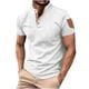 thumbnail image 1 of Mens Manga Corta Botón Abajo Camisas con Bolsillo, Color Sólido Botón de Cuello de Pie Blusa para el Ocio Y Casual, 1 of 9