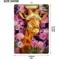 thumbnail image 3 of FMSHPON Giraffe Flowers Roses Clipboard Hardboard Wood Nursing Clip Board and Pull for Standard A4 Letter 13x9 inches, 3 of 8
