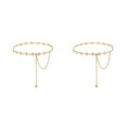 thumbnail image 4 of Qarigey Cinturón de cadena de metal de moda para mujer - Accesorio fácil de almacenar Cadena de cintura real Oro clásico Oro 2Conjunto, 4 of 6