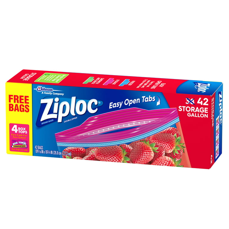 Ziploc 1 Gallon Family Pack Storage Bags, 42 Count