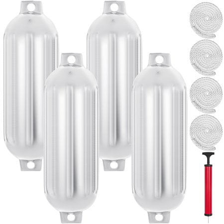 VEITHI Boat Fenders 4 Packs, Ribbed Twin Eyes Vinyl Boat Bumpers