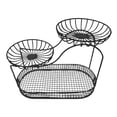 thumbnail image 3 of Cesta de frutas para encimera de cocina, cesta de malla metálica multiusos, organizador de 3 niveles Negro B, 3 of 7