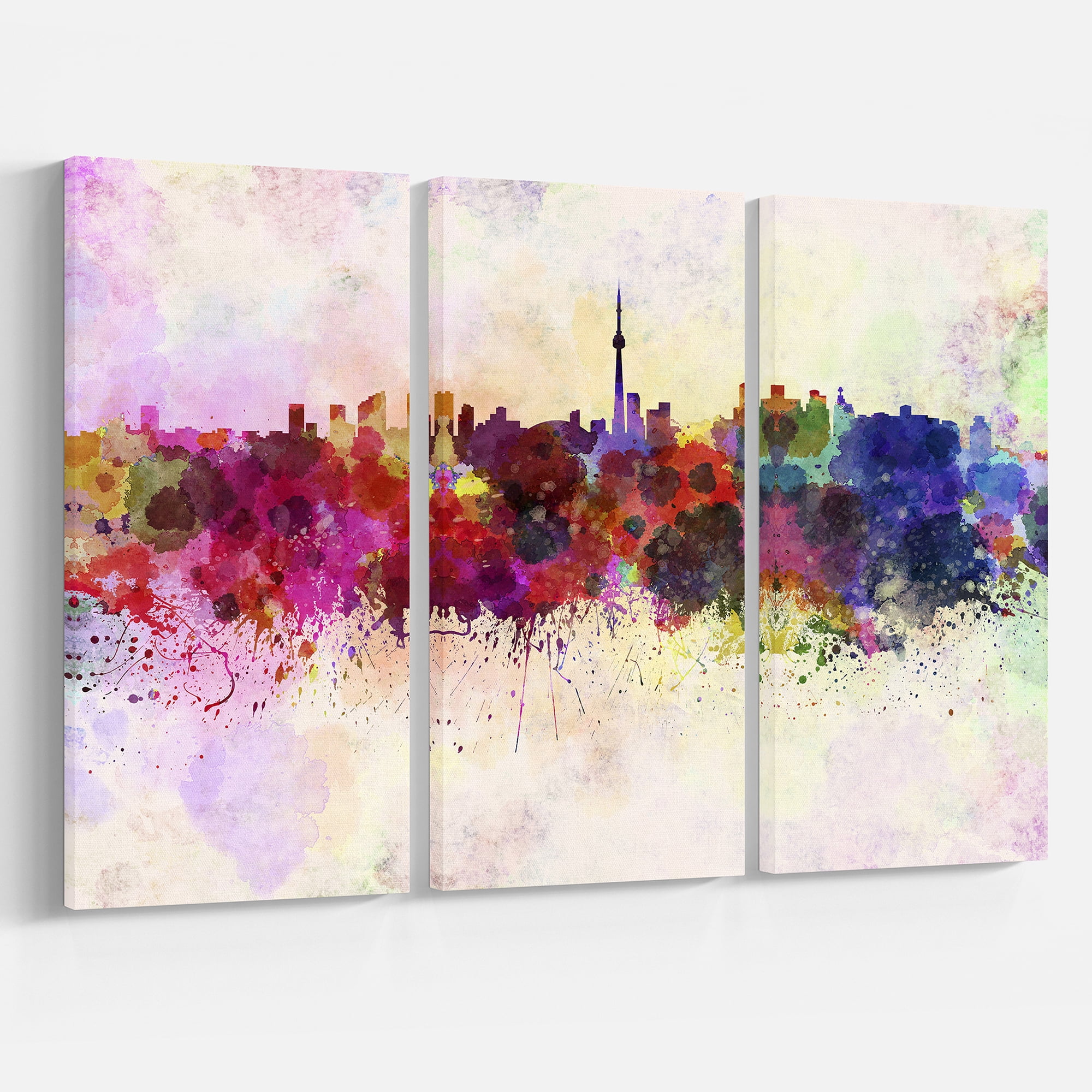 Designart 'Toronto Skyline ' Cityscape Canvas Artwork Print