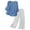 Blue, variant on Women's Casual Embroidered Top and Cotton Linen Long Pants Two Piece Set, Summer Beach Vacation Outfit with High Waist Wide Leg Trousers and Side Pockets for Daily Wear Beige XL