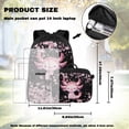 thumbnail image 2 of Yspwyqan Girls Backpack Set, Cherry Blossom Axolotl Backpack and Lunch Box Set Girls with Pencil Case, 17" Adjustable Straps Trendy Purse for Elementary Middle School, 2 of 7