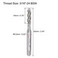 thumbnail image 2 of Unique Bargains 3/16'-24 BSW HSS-Cobalt Spiral Flute Thread Tap Machine Threading Tap Uncoated, 2 of 6